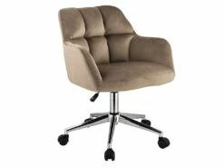 Chaise De Bureau - Velours - Beige - Hauteur Réglable - PEGA -mobilier de bureau Shop fauteuil de bureau 426713