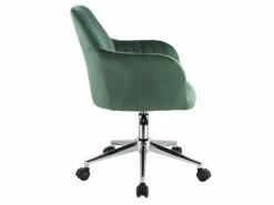 Chaise De Bureau - Velours - Vert - Hauteur Réglable - ELEANA -mobilier de bureau Shop fauteuil de bureau 426737