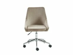 Chaise De Bureau MASURIE - Velours - Beige - Hauteur Ajustable -mobilier de bureau Shop fauteuil de bureau 428355