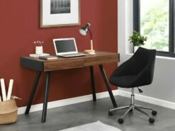 Chaise De Bureau - Tissu - Noir - Hauteur Ajustable - REZA