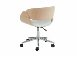 Chaise De Bureau JELSA - Hauteur Ajustable - Simili Et Métal Chromé - Chêne Et Blanc -mobilier de bureau Shop fauteuil de bureau 450147