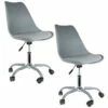 2 Chaise De Bureau à Roulettes, Gris