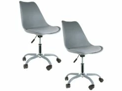 2 Chaise De Bureau à Roulettes, Gris