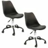 2 Chaise De Bureau à Roulettes, Noires