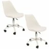 2 Chaise De Bureau à Roulettes, Blanches