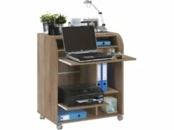 Bureau Informatique Chêne 1 Rideau - Coloris: Blanc