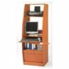 Armoire Informatique Galbée Largeur 60 Cm 5 Niches - Coloris: Merisier
