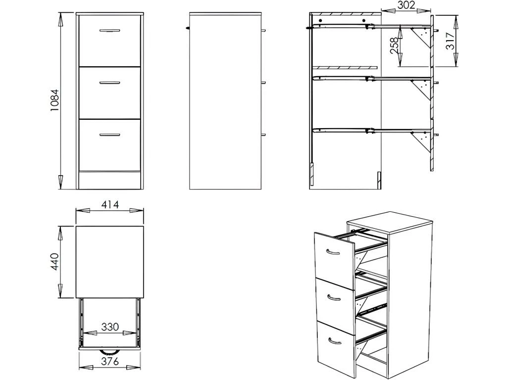Classeur 3 Tiroirs 75 Dossiers Suspendus - Coloris: Aluminium 2 Classeur 3 Tiroirs 75 Dossiers Suspendus - Coloris: Aluminium – Image 2