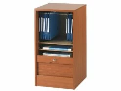 Classeur à Rideau Hauteur 76 Largeur 41 Cm - Coloris: Merisier