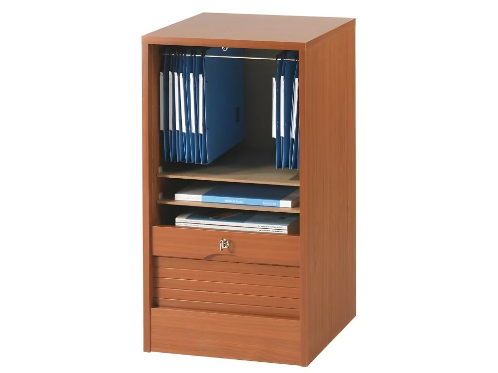 Classeur à Rideau Hauteur 76 Largeur 41 Cm - Coloris: Merisier 1 Classeur à Rideau Hauteur 76 Largeur 41 Cm - Coloris: Merisier