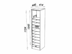 Classeur à Rideau Hauteur 172 Cm - Coloris: Blanc -mobilier de bureau Shop meuble bureau 10041757