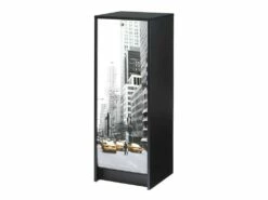 Classeur à Rideau Noir 104 Cm - Coloris: Scene New York 504