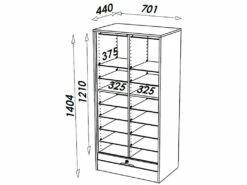 Classeur à Rideau Largeur 70 Cm Hauteur 140 Cm - Coloris: Blanc -mobilier de bureau Shop meuble bureau 10041847