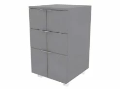 Caisson Roulant 3 Tiroirs Gris Mat