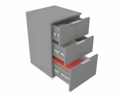 Caisson Roulant 3 Tiroirs Gris Mat -mobilier de bureau Shop meuble bureau 10041869