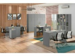 Caisson Roulant 3 Tiroirs Gris Mat -mobilier de bureau Shop meuble bureau 10041873