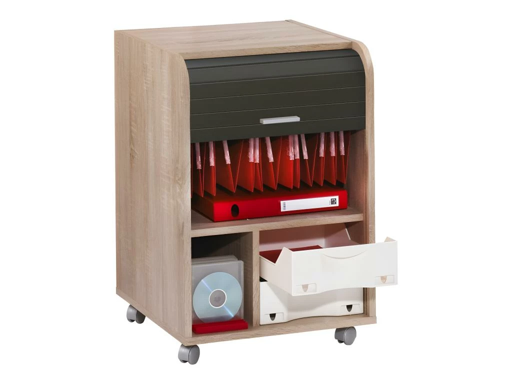 Caisson De Bureau Chêne Bicolore - Coloris: Noir 1 Caisson De Bureau Chêne Bicolore - Coloris: Noir