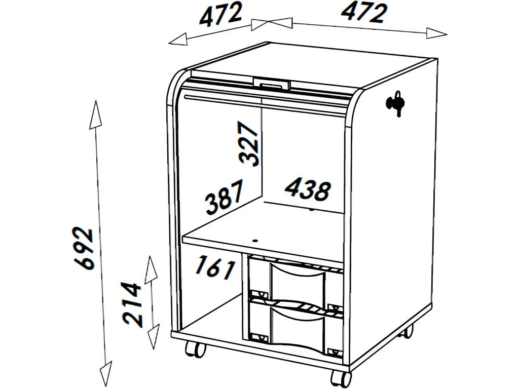 Caisson De Bureau Chêne Bicolore - Coloris: Noir 3 Caisson De Bureau Chêne Bicolore - Coloris: Noir – Image 3