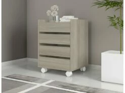 Caisson Roulant 4 Tiroirs Chêne -mobilier de bureau Shop meuble bureau 10041951