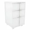 Caisson Roulant 3 Tiroirs Blanc Mat