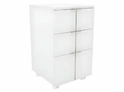 Caisson Roulant 3 Tiroirs Blanc Mat