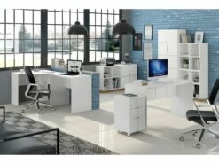 Caisson Roulant 3 Tiroirs Blanc Mat -mobilier de bureau Shop meuble bureau 10042005