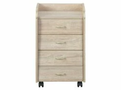 ERSOY - Caisson 4 Tiroirs Sur Roulettes Aspect Chêne -mobilier de bureau Shop meuble bureau 10042091