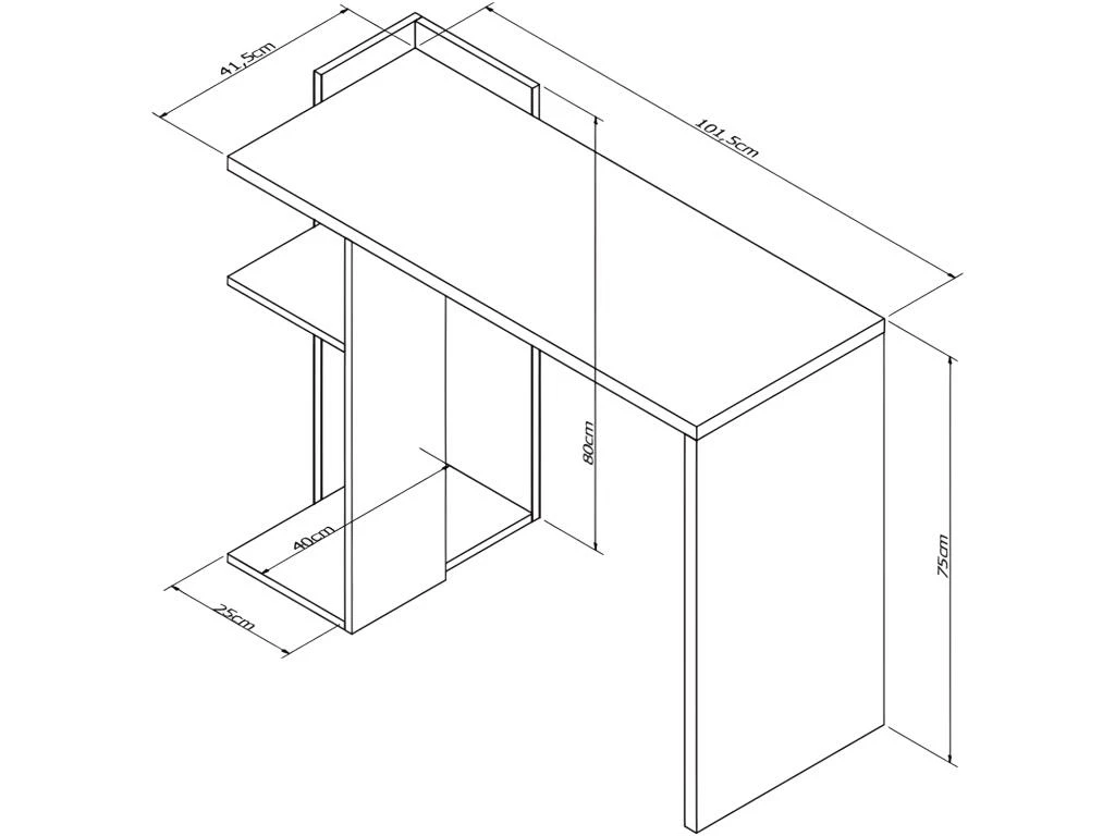 Bureau 1 Caisson 2 Niches Blanc 3 Bureau 1 Caisson 2 Niches Blanc – Image 3