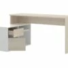 Bureau Angulaire Coloris naturel/blanc Brillant - Longueur 139 X Profondeur 92 X Hauteur 75 Cm