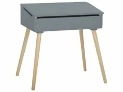 Pupitre D'écolière Simple Pour Enfant Coloris Gris - L.63,5 X L.45,5 X H.62,4 Cm