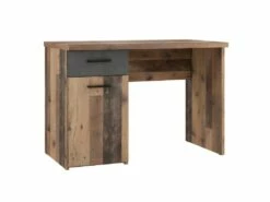 Bureau Enfant Revêtement Effet Bois Vintage Et Béton Gris - BUCKY