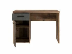 Bureau Enfant Revêtement Effet Bois Vintage Et Béton Gris - BUCKY -mobilier de bureau Shop meuble bureau 10047589