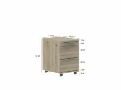 Caisson à Roulettes Aspect Chêne Clair 3 Tiroirs - OPIO -mobilier de bureau Shop meuble bureau 10048759