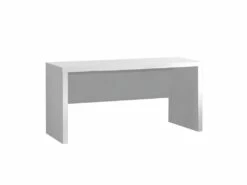 DEBBIE - Bureau Droit Avec Voile De Fond Laqué Blanc