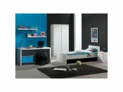 DEBBIE - Bureau Droit Avec Voile De Fond Laqué Blanc -mobilier de bureau Shop meuble bureau 10479493