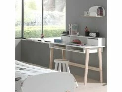 BODHI WHITE - Bureau 2 Tiroirs + Niches Blanc Et Bois 6 BODHI WHITE - Bureau 2 Tiroirs + Niches Blanc Et Bois -mobilier de bureau Shop meuble bureau 10507059