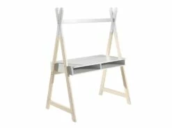BODHI WHITE - Bureau Tipi Avec Niches Blanc Et Bois