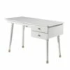 TINY WHITE - Bureau 2 Tiroirs Blanc Et Gold
