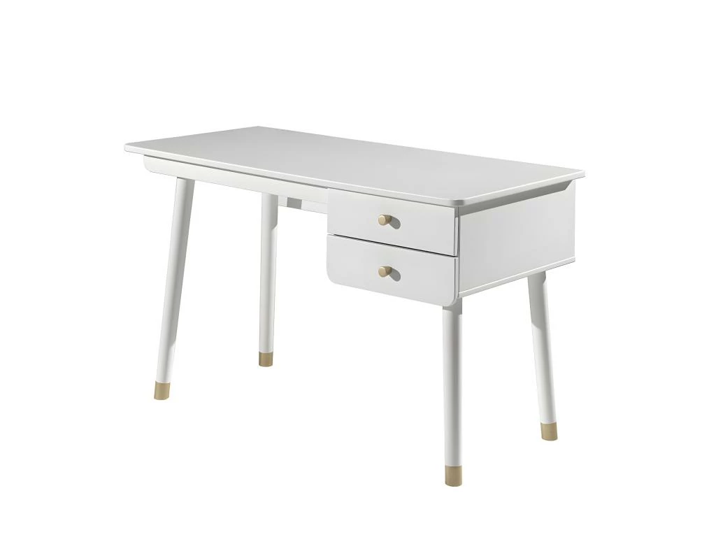 TINY WHITE - Bureau 2 Tiroirs Blanc Et Gold 1 TINY WHITE - Bureau 2 Tiroirs Blanc Et Gold