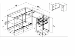 Bureau D'angle NORWY - 2 Portes & 2 Tiroirs - Blanc Et Chêne -mobilier de bureau Shop meuble bureau 10557951
