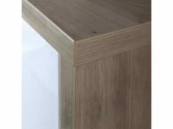 Bureau D'angle Avec Rangements Finition Chêne Et Blanc Laqué - ETHEL -mobilier de bureau Shop meuble bureau 10561951