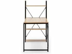 Bureau Lidia Noir, 3 étagères, Style Industriel, 120 Cm Longueur -mobilier de bureau Shop meuble bureau 10565517