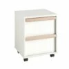 NASH WHITE - Caisson à Roulettes 2 Tiroirs Blanc Et Bois