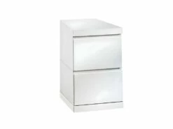 DEBBIE - Caisson De Bureau 2 Tiroirs Laqué Blanc