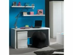 DEBBIE - Caisson De Bureau 2 Tiroirs Laqué Blanc -mobilier de bureau Shop meuble bureau 10592829