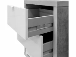 Caisson Rangement Mobile Bureau 3 Tiroirs Gris Et Blanc Laqué - GRANIT -mobilier de bureau Shop meuble bureau 10633075