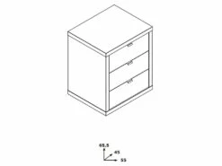 Caisson Rangement Mobile Bureau 3 Tiroirs Gris Et Blanc Laqué - GRANIT -mobilier de bureau Shop meuble bureau 10633077