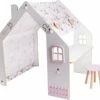 Maisonnette Pour Enfant En Bois "Bianelli" Avec Bureau - 114 X 93 X 120 Cm - Blanc / Rose