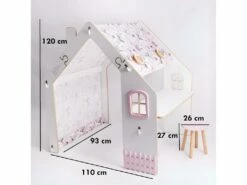 Maisonnette Pour Enfant En Bois "Bianelli" Avec Bureau - 114 X 93 X 120 Cm - Blanc / Rose -mobilier de bureau Shop meuble bureau 10684345