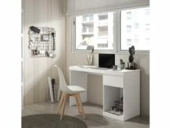 Bureau Leni 1 Tiroir Couleur Blanc, 120 Cm Longueur -mobilier de bureau Shop meuble bureau 10761691